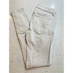 AMERICAN EAGLE WHITE SUPER STRETCH DENIM JEANS WOMENS SIZE 0